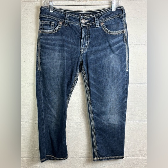 Silver Jeans Pants - Silver Suki Surplus Woman’s Denim Darkwash Capri Casual Summer Jeans Size W30